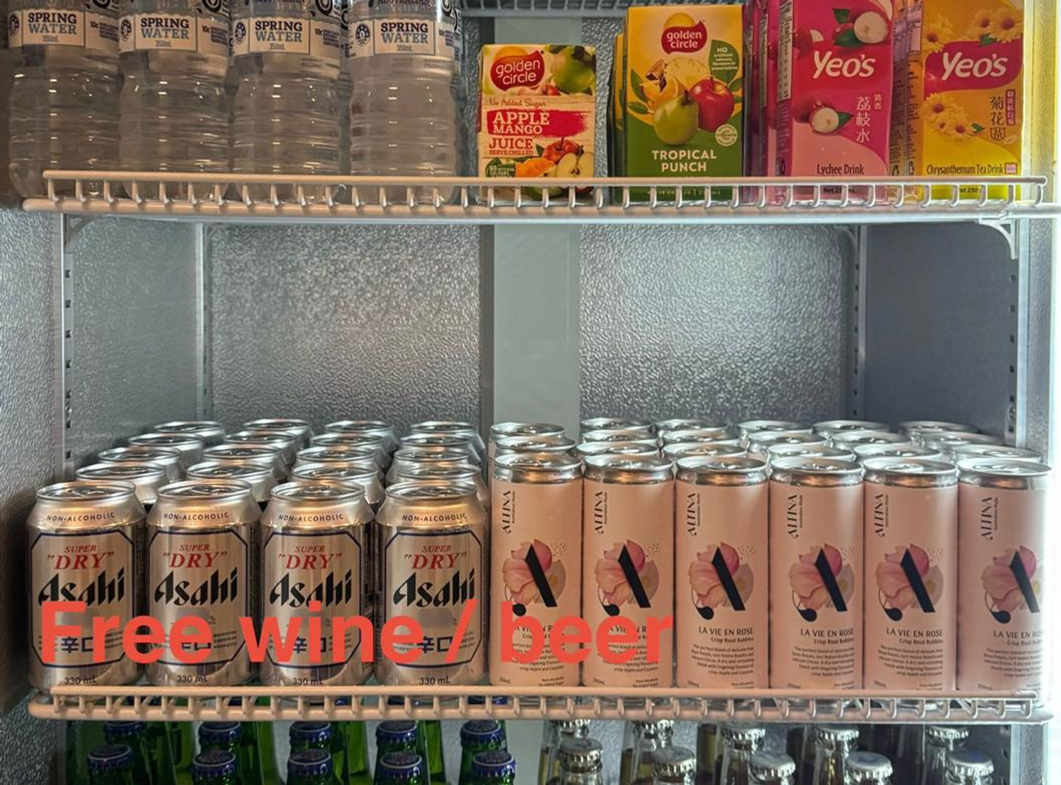 Complimentary drinks available for customers